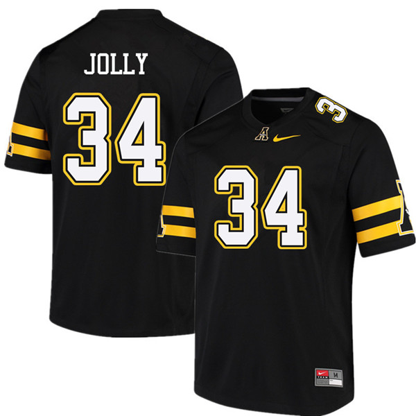 Men #34 Shaun Jolly Appalachian State Mountaineers College Football Jerseys Sale-Black